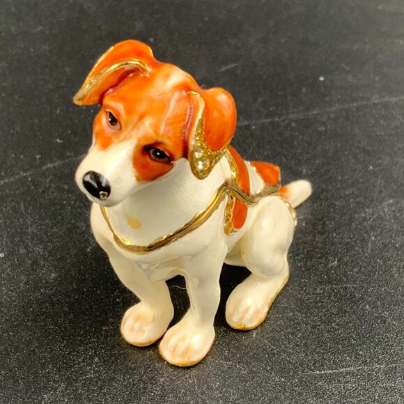 Kingspoint Other - Jack Russell Dog Trinket Box Swarovski Crystals and Enameled Kingspoint